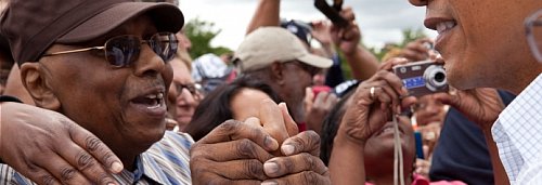 President Obama greets Detroit residents (Official White House Photo by Pete Souza)